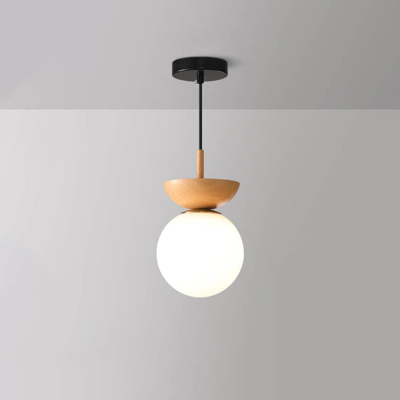 Plafonnier japonais moderne en bois et verre