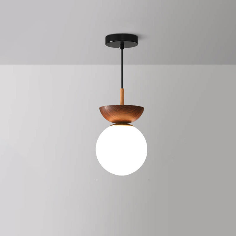 Plafonnier japonais moderne en bois et verre