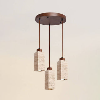 Suspension japonaise pierre et bois style wabi-sabi