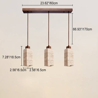 Suspension japonaise pierre et bois style wabi-sabi