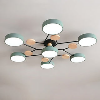 Plafonnier LED design scandinave en métal et bois