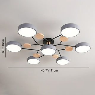 Plafonnier LED design scandinave en métal et bois