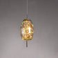 Suspension design verre et LED dorée moderne