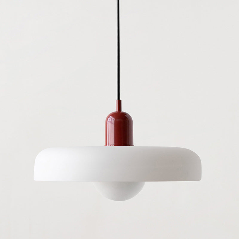 Suspension design moderne bicolore en verre coloré