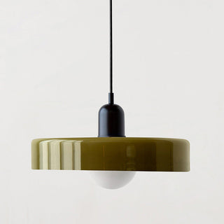 Suspension design moderne bicolore en verre coloré
