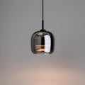 Suspension design verre noir effet miroir moderne