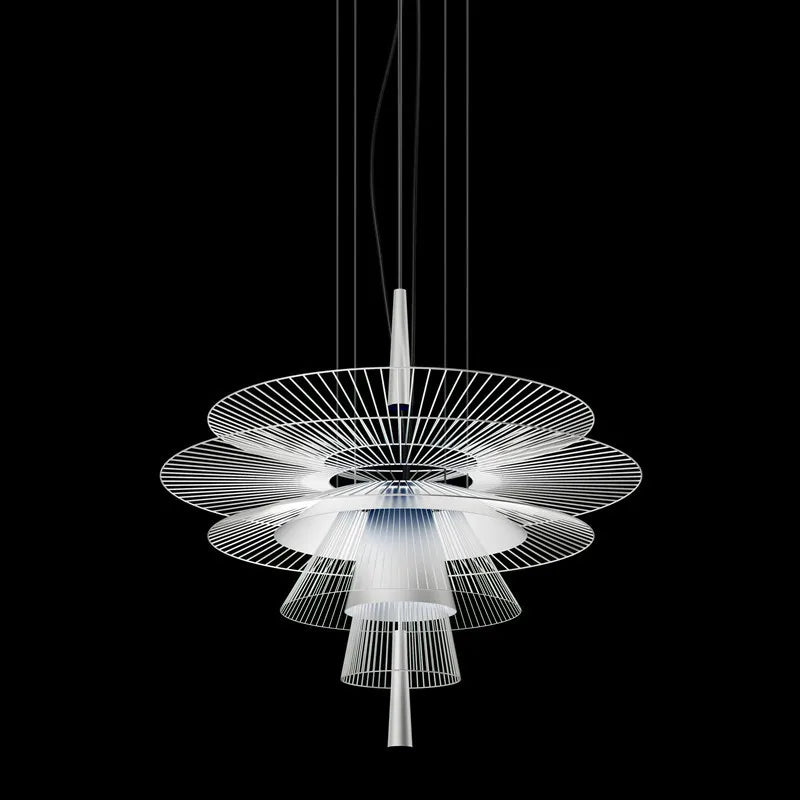 Suspension design LED moderne à disques métalliques