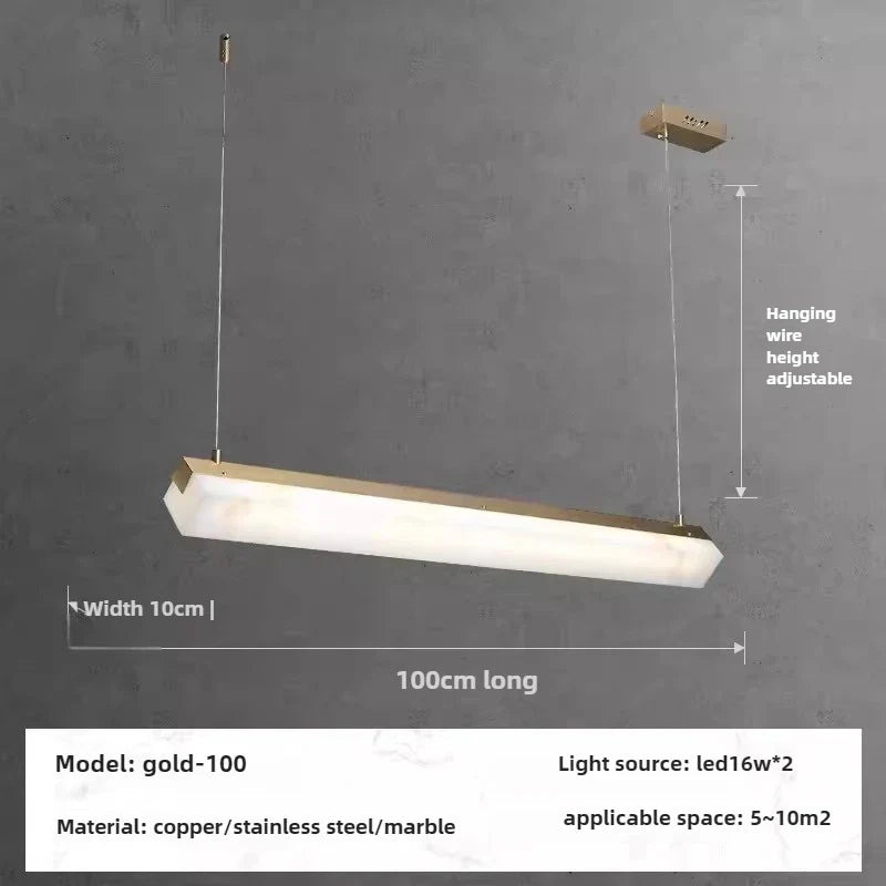 Suspension LED design moderne en marbre et métal