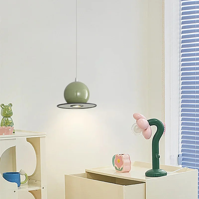 Suspension design moderne boule métal et verre blanc