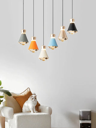 Suspension design moderne métal coloré et doré