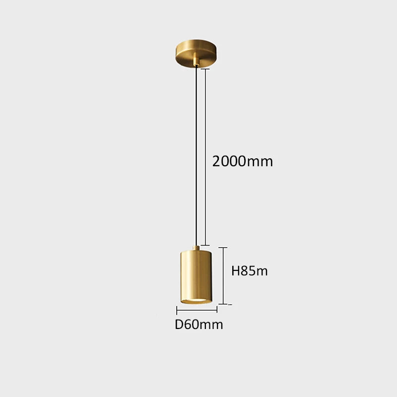 Suspension design minimaliste en métal doré