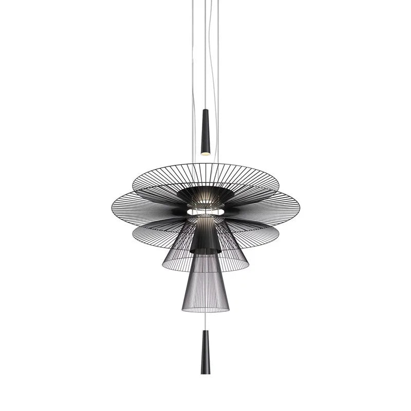 Suspension design LED moderne à disques métalliques