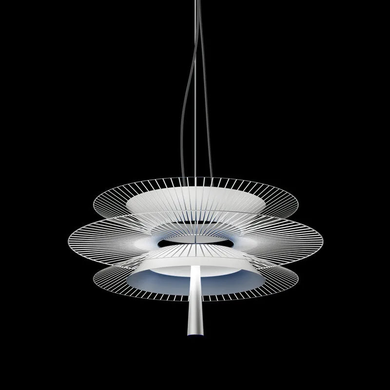 Suspension design LED moderne à disques métalliques
