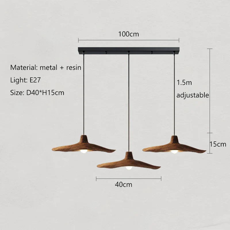 Suspension japonaise vintage en résine tressée