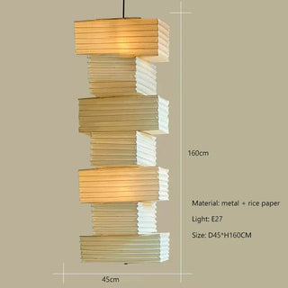 Suspension japonaise LED en papier de riz Wabi Sabi