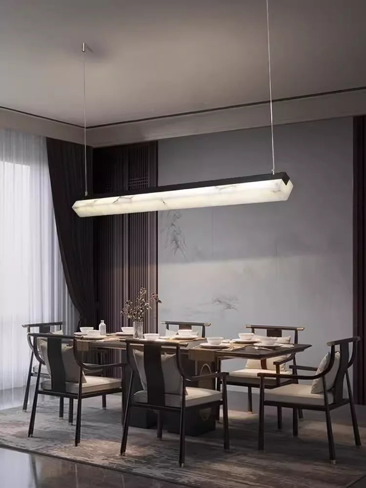 Suspension LED design moderne en marbre et métal