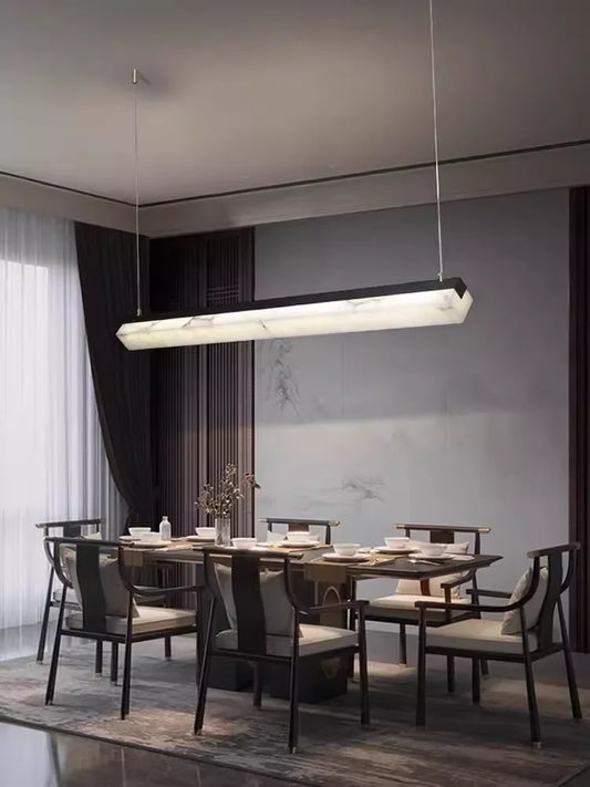 Suspension LED design moderne en marbre et métal