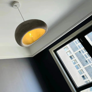 Suspension design moderne en résine blanche Wabi Sabi