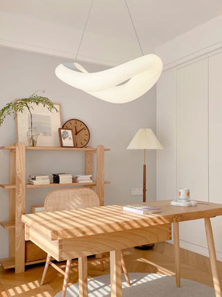 Suspension design moderne ondulante en métal blanc