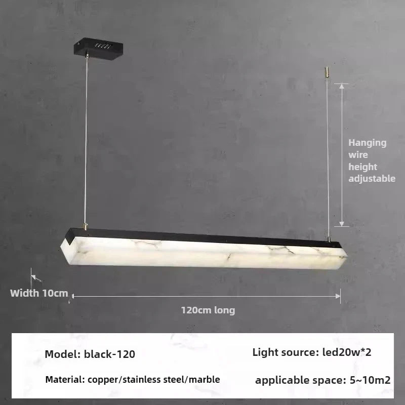 Suspension LED design moderne en marbre et métal