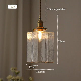 Suspension vintage en verre et métal doré luminaire