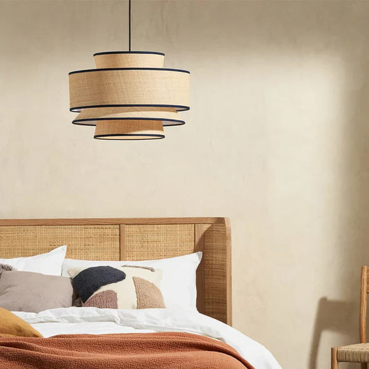 Suspension japonaise design en tissu naturel multicouche