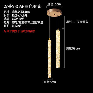 Suspension design cristal LED moderne luxe dorée