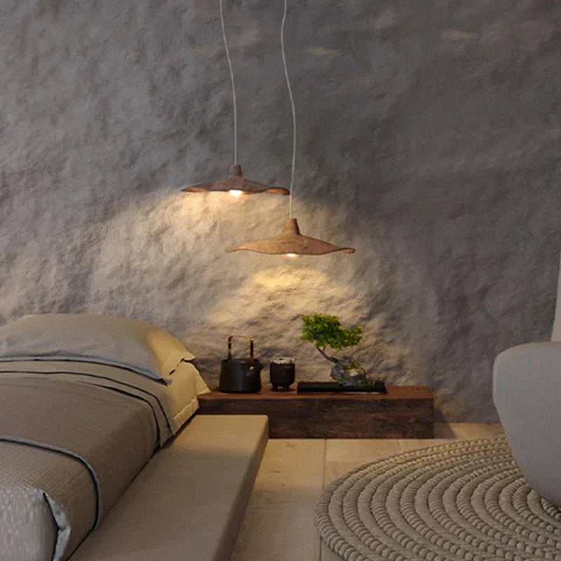 Suspension japonaise vintage en résine tressée