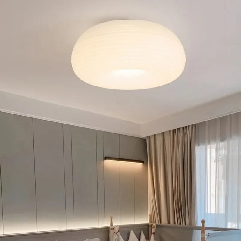 Suspension moderne verre blanc design nuage lumineux