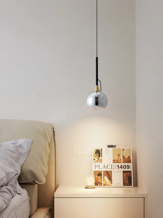 Suspension design minimaliste métal et verre sphérique