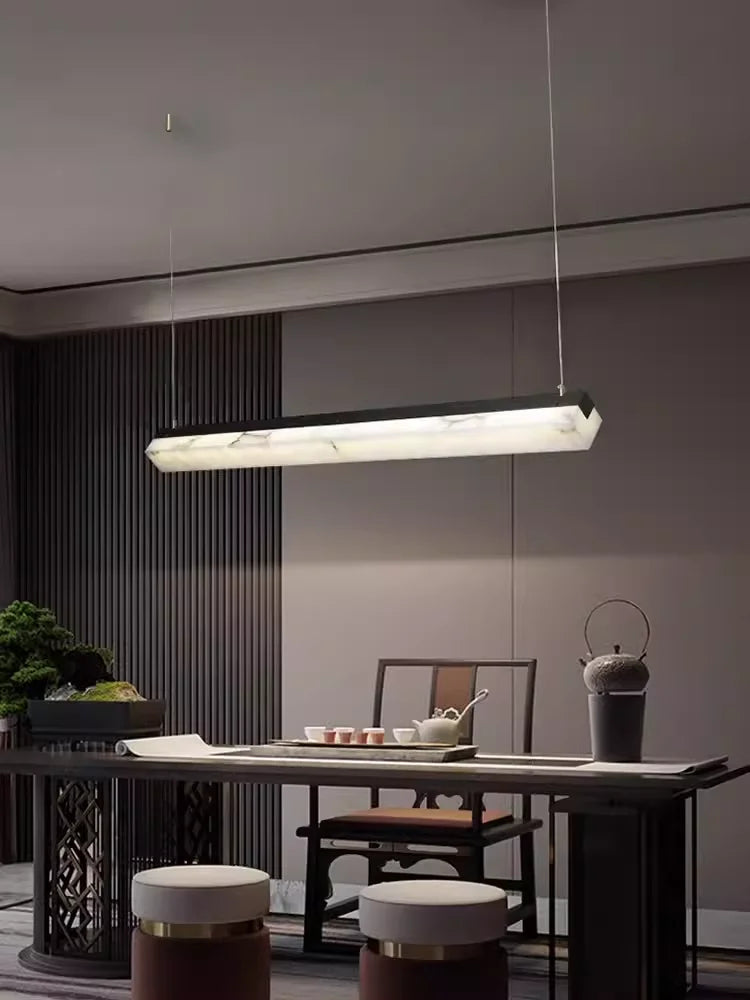 Suspension LED design moderne en marbre et métal