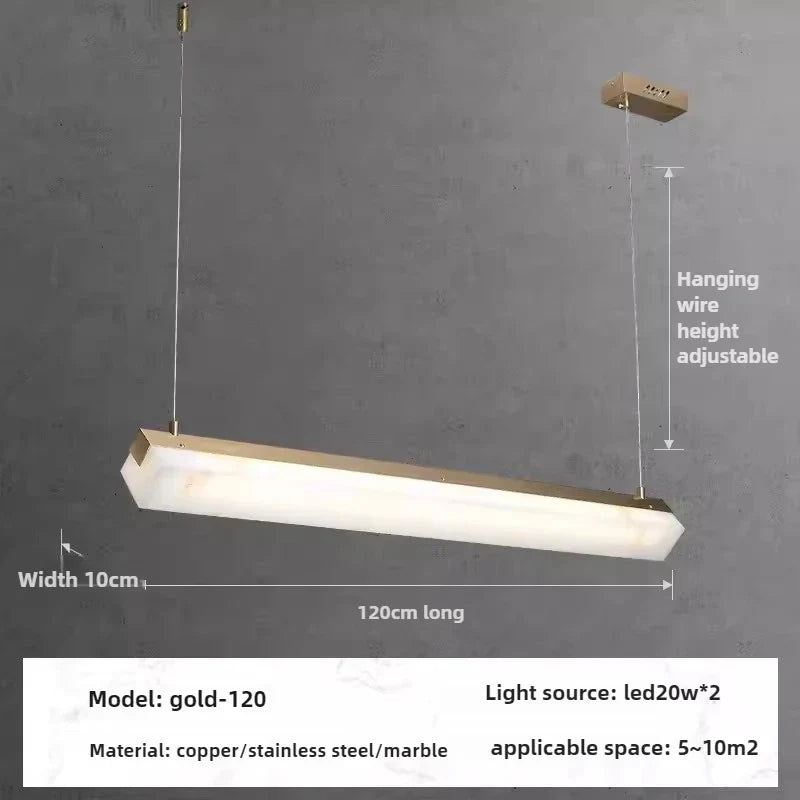 Suspension LED design moderne en marbre et métal