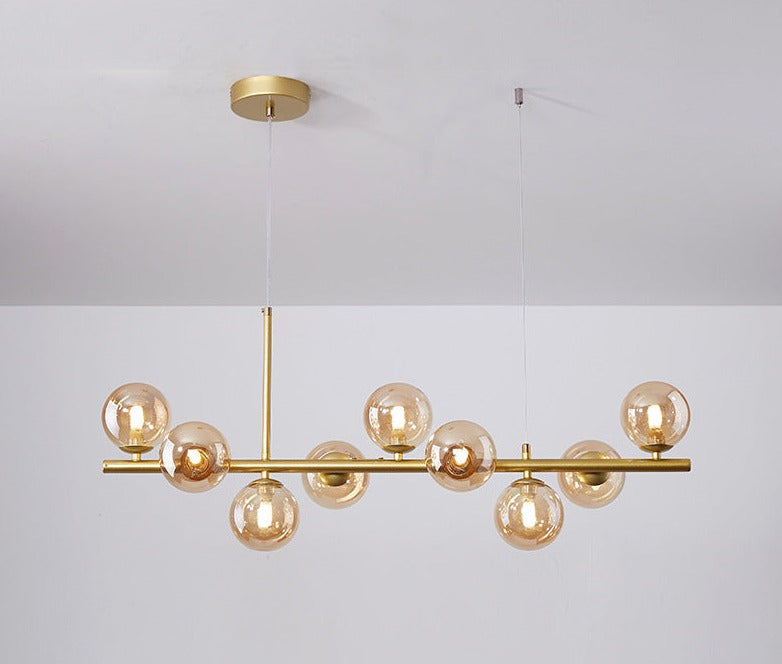 Suspension moderne design verre et métal doré