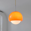 Suspension moderne verre Bauhaus orange et beige