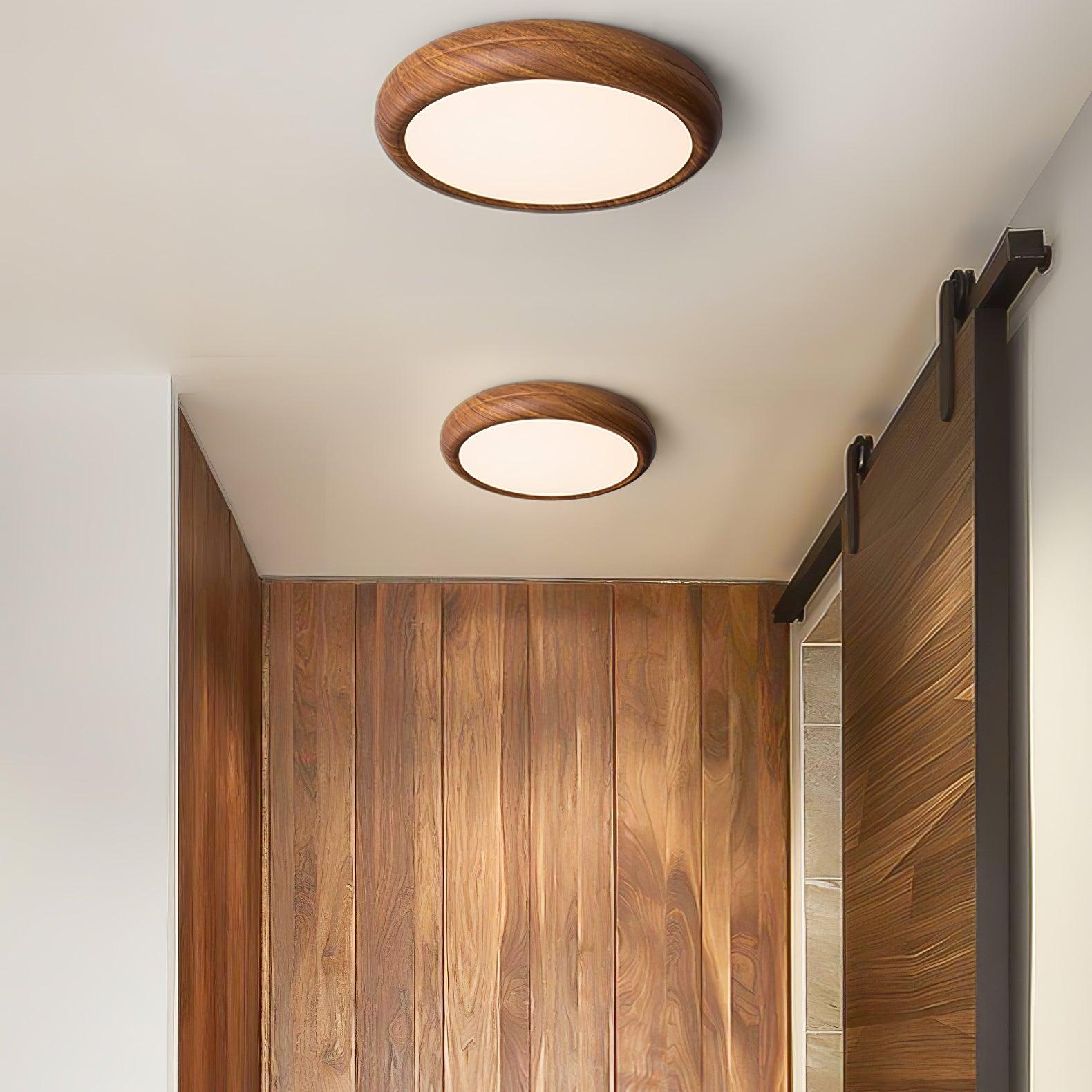 Plafonnier LED scandinave en bois naturel moderne