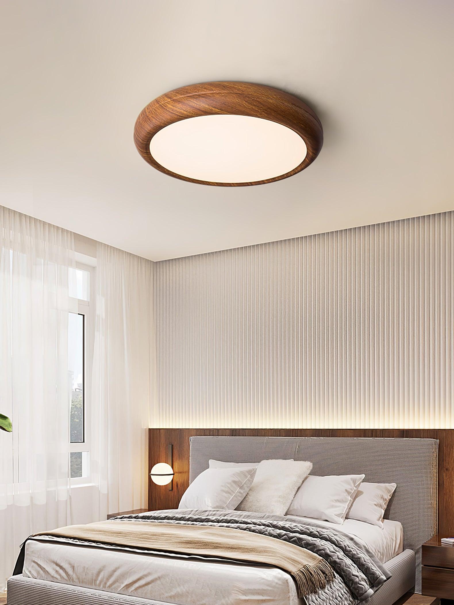 Plafonnier LED scandinave en bois naturel moderne