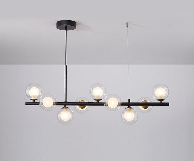 Suspension moderne design verre et métal doré