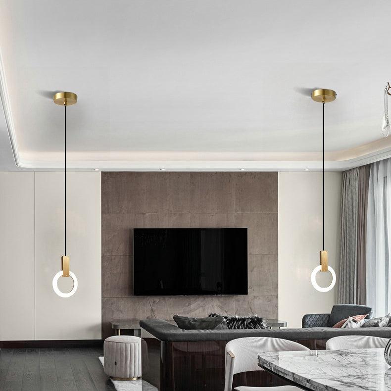 Suspension LED design anneau nordique en métal