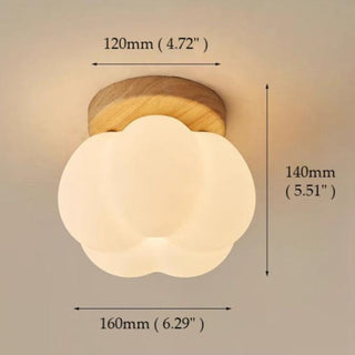 Plafonnier japonais design bois et verre dépoli