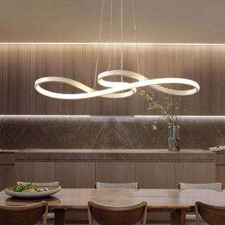 Suspension LED design infini en métal doré moderne