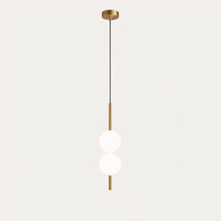Suspension moderne dorée deux globes en verre