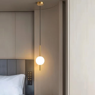 Suspension moderne dorée deux globes en verre