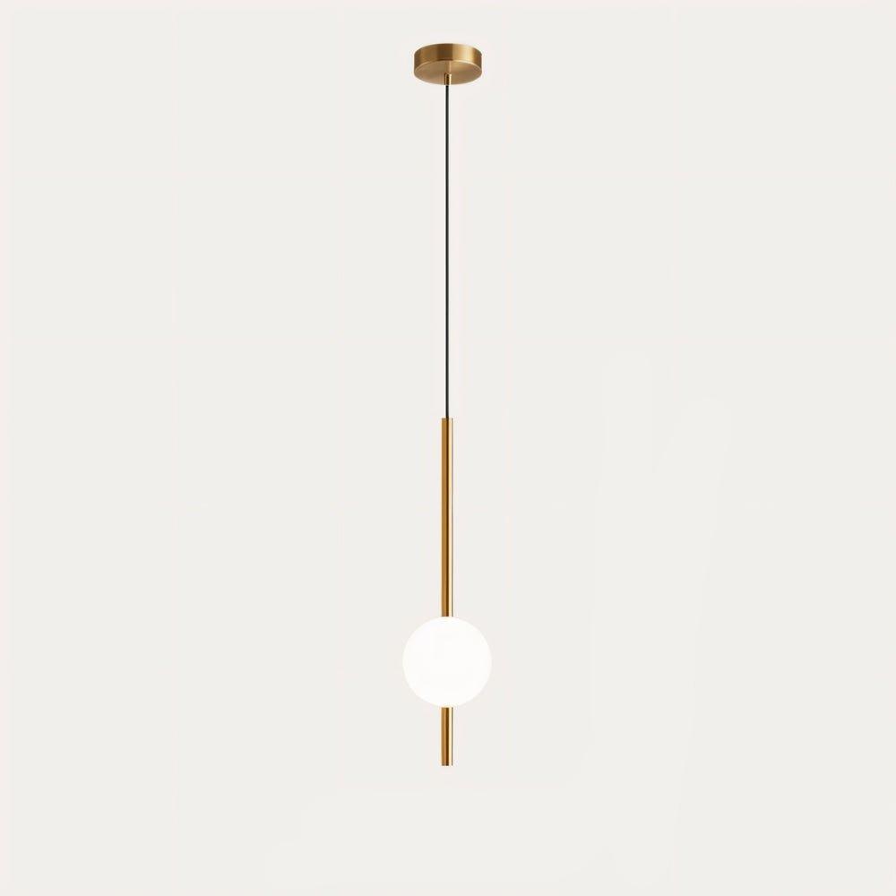 Suspension moderne dorée deux globes en verre