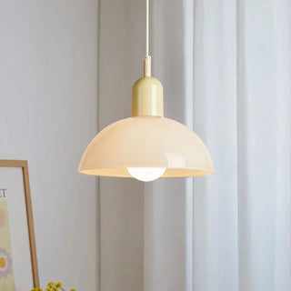 Suspension moderne bicolore métal orange et vert