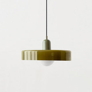 Suspension design moderne bicolore en verre coloré