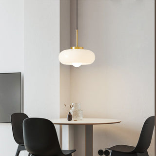 Suspension moderne verre et cuivre design Halvin