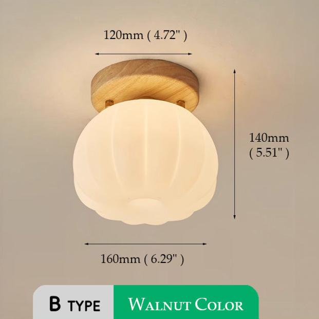 Plafonnier japonais design bois et verre dépoli