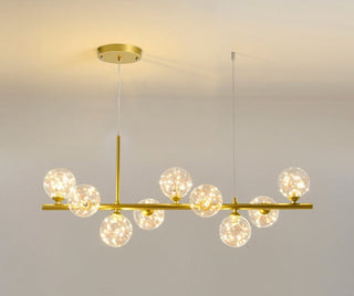 Suspension moderne design verre et métal doré