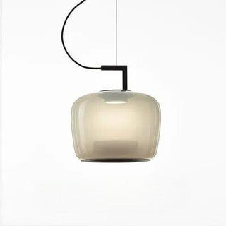 Suspension design en verre coloré et métal noir