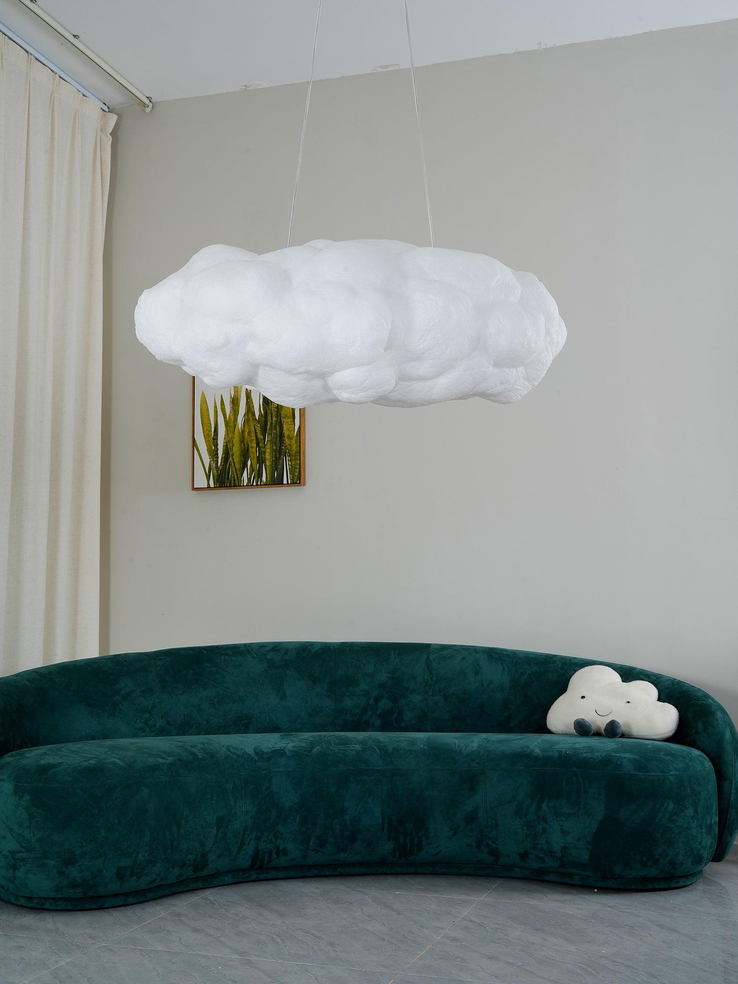 Suspension design nuage lumineux en fibre moderne